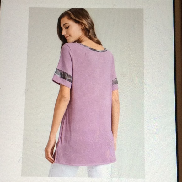 🫐 First love contrast top with short sleeves camo and pink - Picture 8 of 8